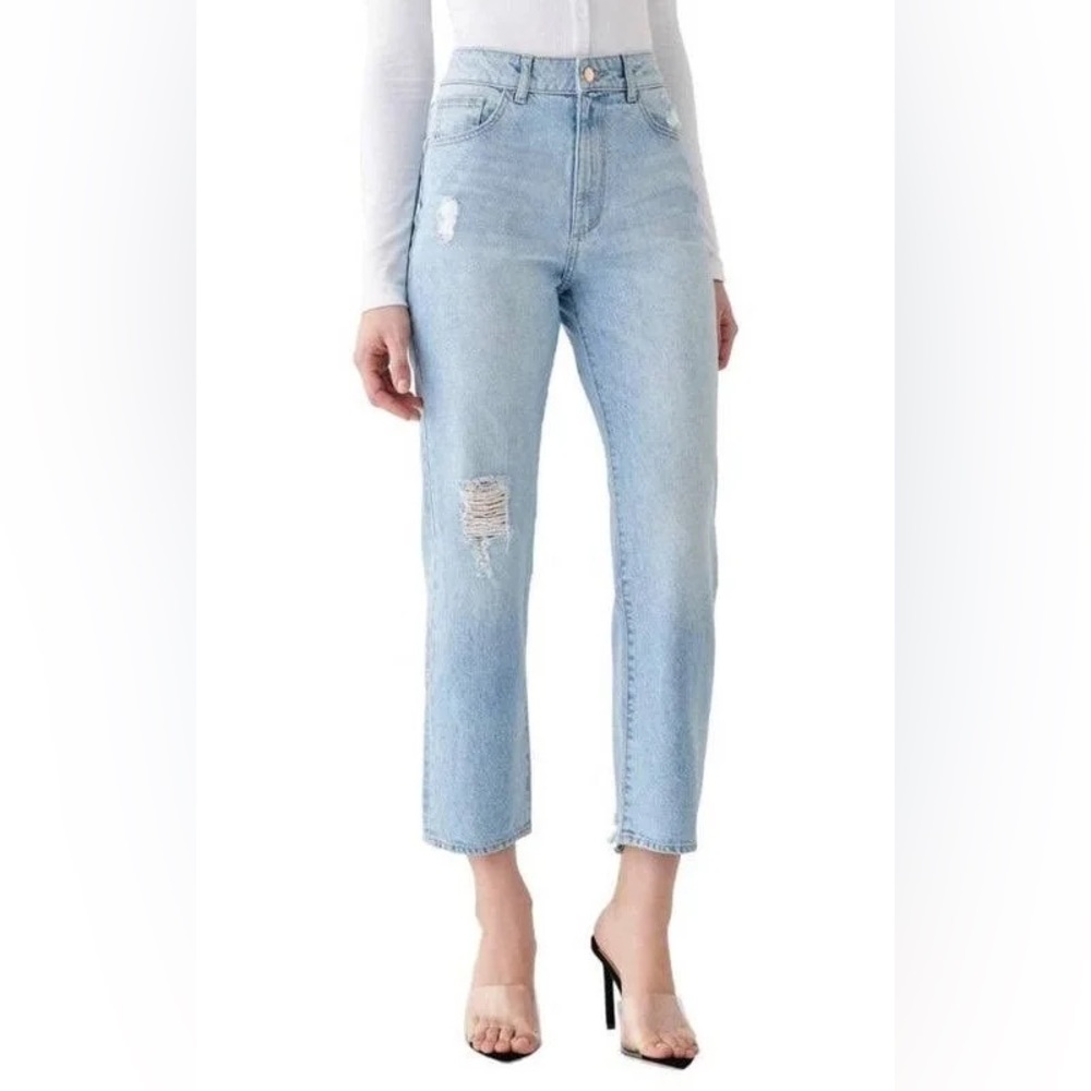Dl1961 x Marianna Hewitt Jerry Ripped Straight Jeans High Rise